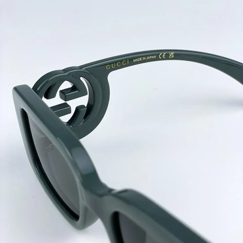 NEW Gucci GG1325S 003 Grey Smoke Grey Rectangle Women Sunglasses - Picture 9 of 14